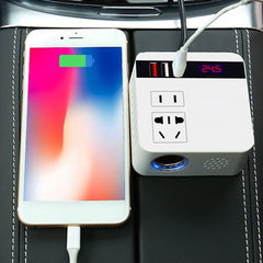 12V/24V Universal Car Inverter 6 Socket Digital Display Fast Charging for Truck