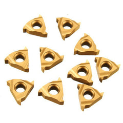 10Pcs External Thread Carbide Inserts Golden Blades Cutter For CNC Machine External Turning Tool Lathe Cutter