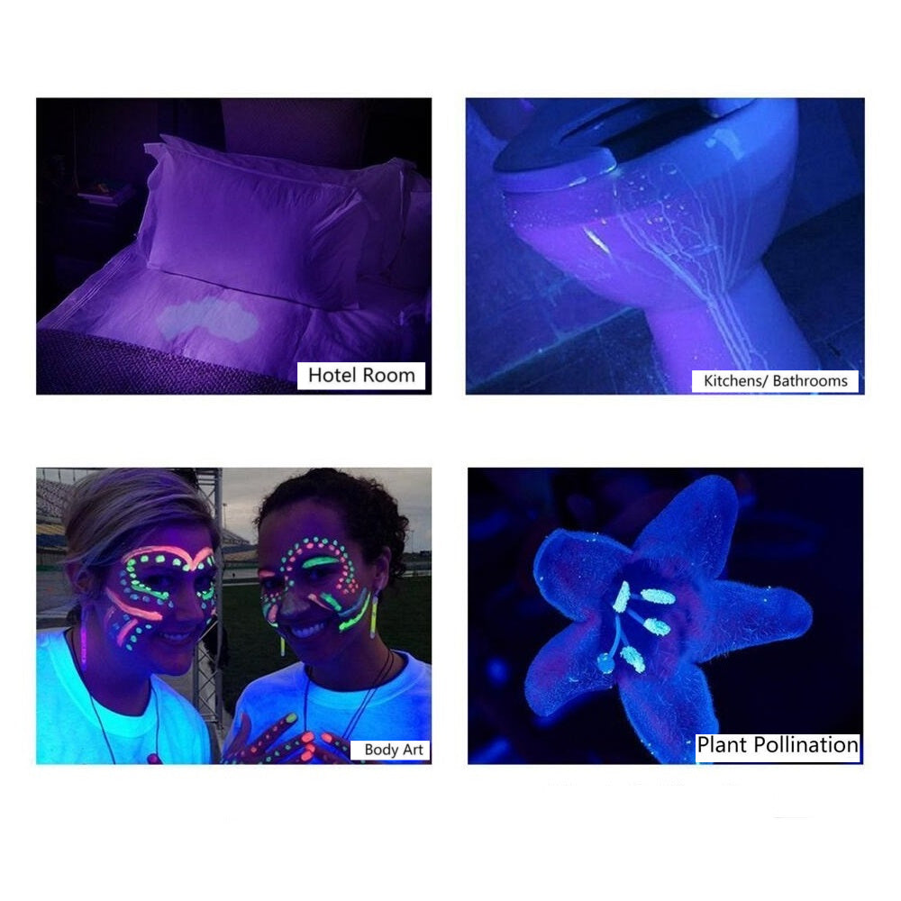 21LEDs 400nm Violet UV LED Flashlight Fluorescence Sterilization Banknote Detection Pen