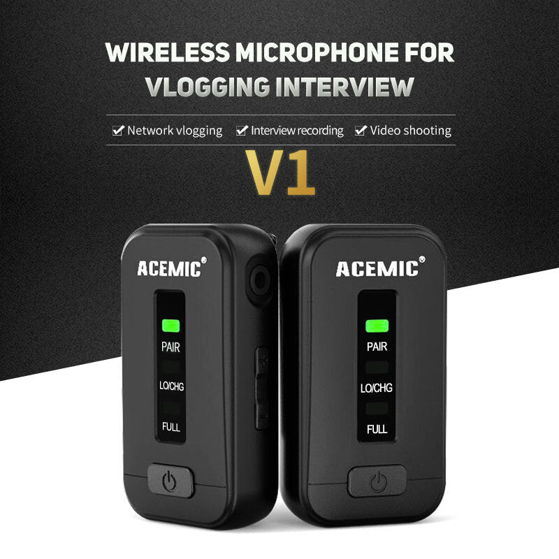 Potable 2.4G Wireless Lavalier Microphone System Video for Smartphone DSLR Cameras