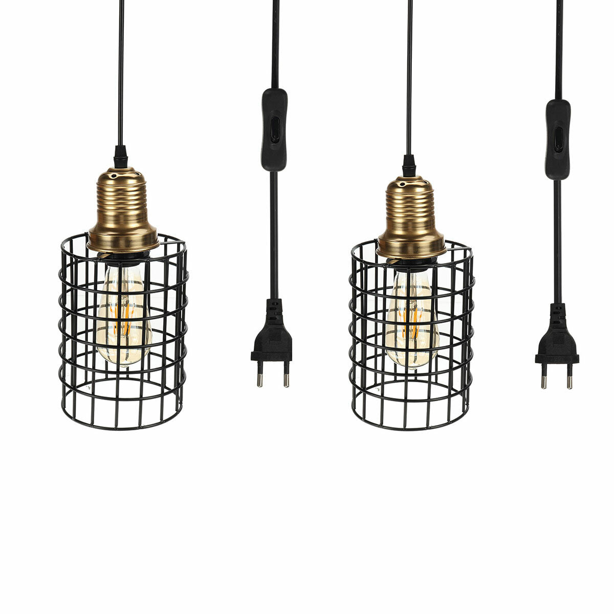 Plug-in Iron Pendant Light Ceiling Lamp Hallway Bar Restaurant Corridor Fixture Chandelier Decor
