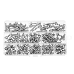 M4SP3 150Pcs M4 Stainless Steel 6-30mm Phillips Pan Head Machine Screw Washer Bolt Asortment