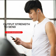 Metal In-ear Wired Headphone Horn Hi-Fi Music Heavy Bass Stereo Sound Headset Sports Running Earphones with Microphone