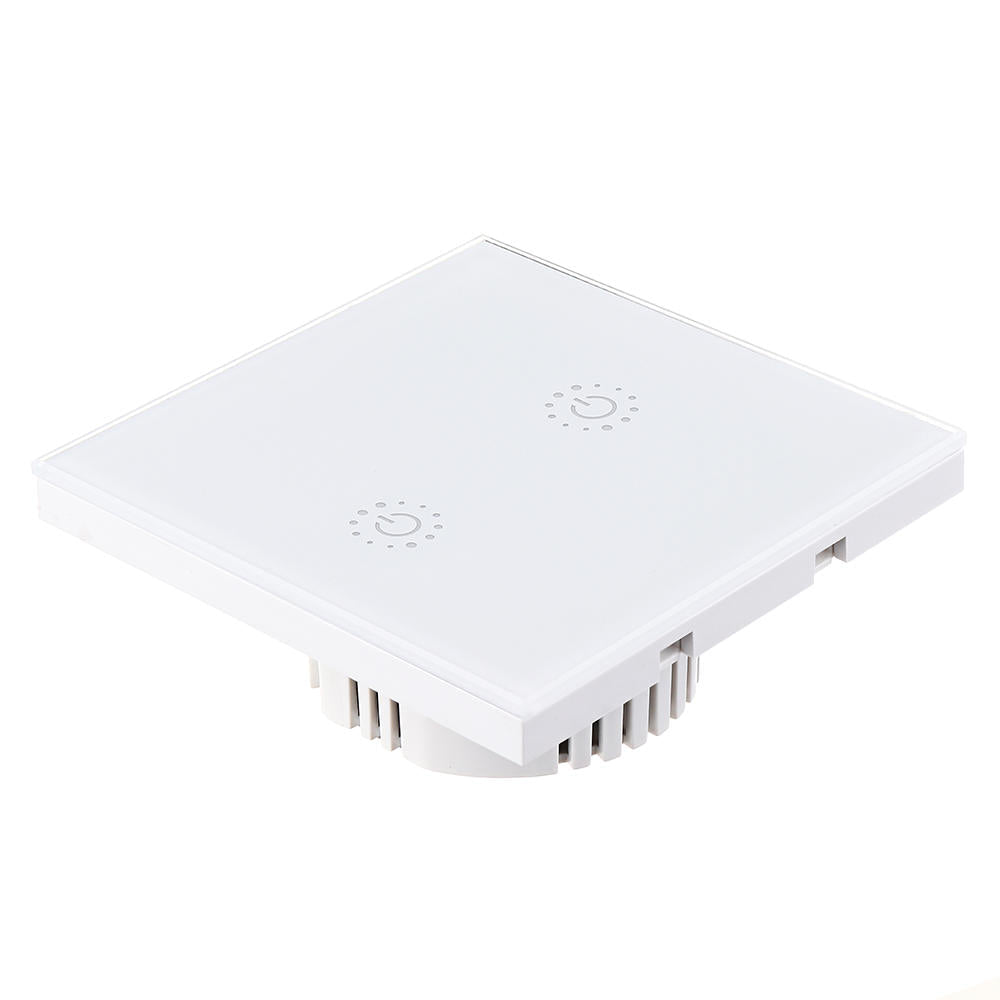 EU 433Mhz 2 Gang Smart WIFI Light Switch Interruptor Touch Wall Power Switch App Remote Control Intellegent Switch Work With Alexa Google Home