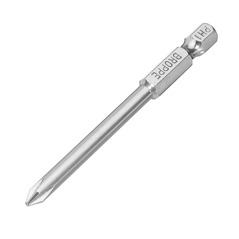 10Pcs 75mm S2 Alloy Steel Magnetic Cross Head Screwdriver Bits 1/4 Inch Hex Shank