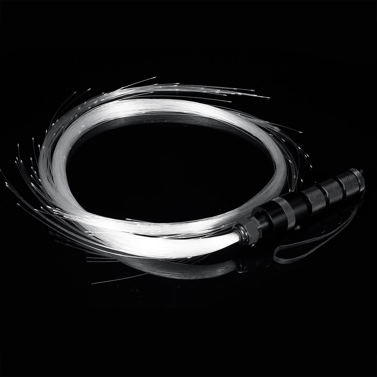 LED Fiber Optic Whip Strip Light 360 RGB Multi-Mode Flashlight Show Music Dance Festival Battery Operated