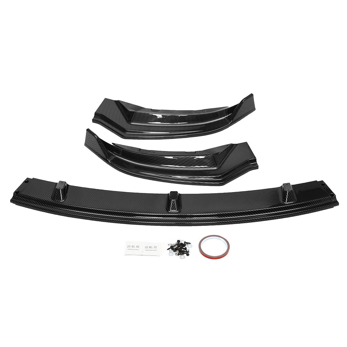 Carbon Black Front Bumper Lip Body Protector Kit Spoiler