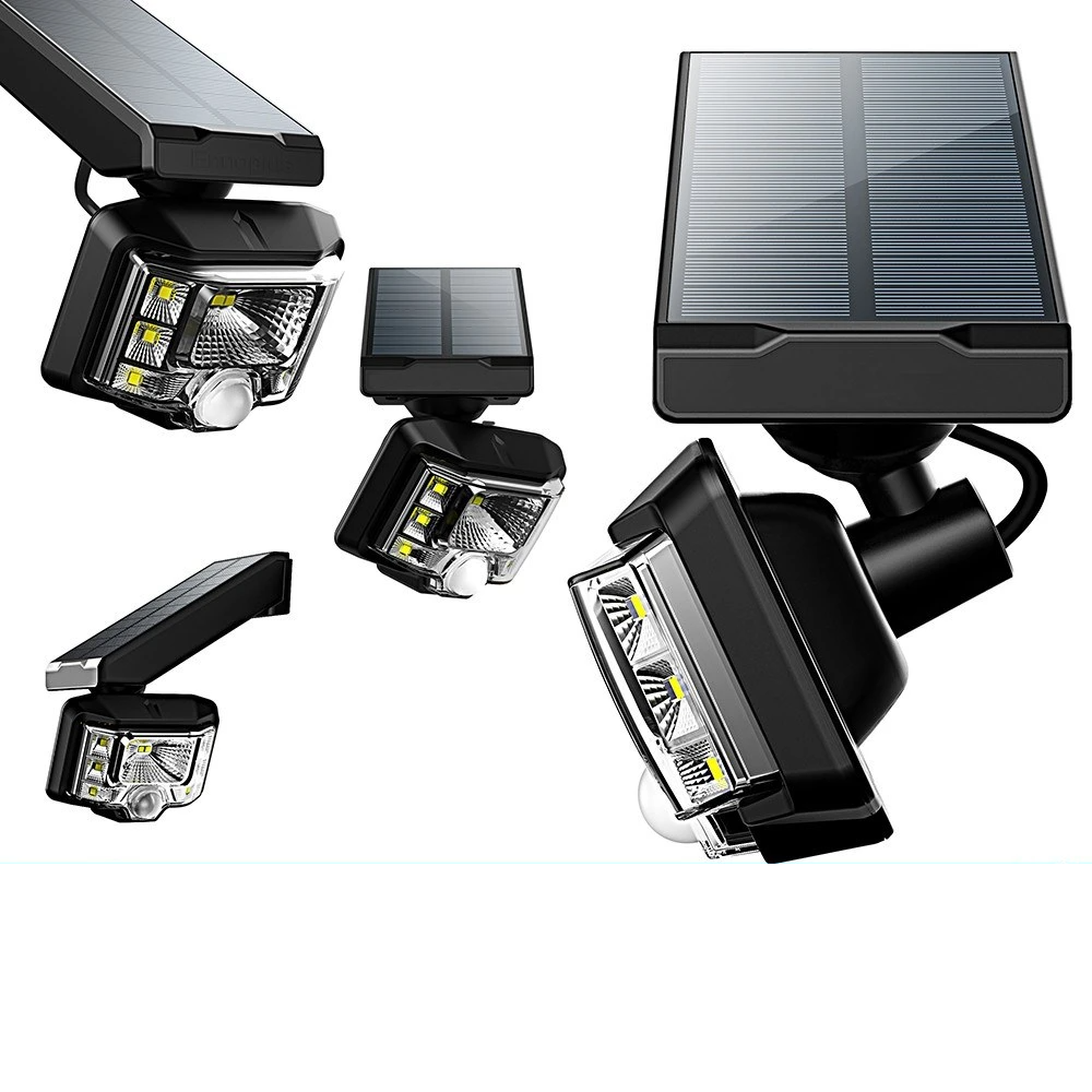 Solar Powered Wall Mounted Spotlight 360° Adjustable Wirelessly Motion Sensor Secure Lamp 8 LEDs
