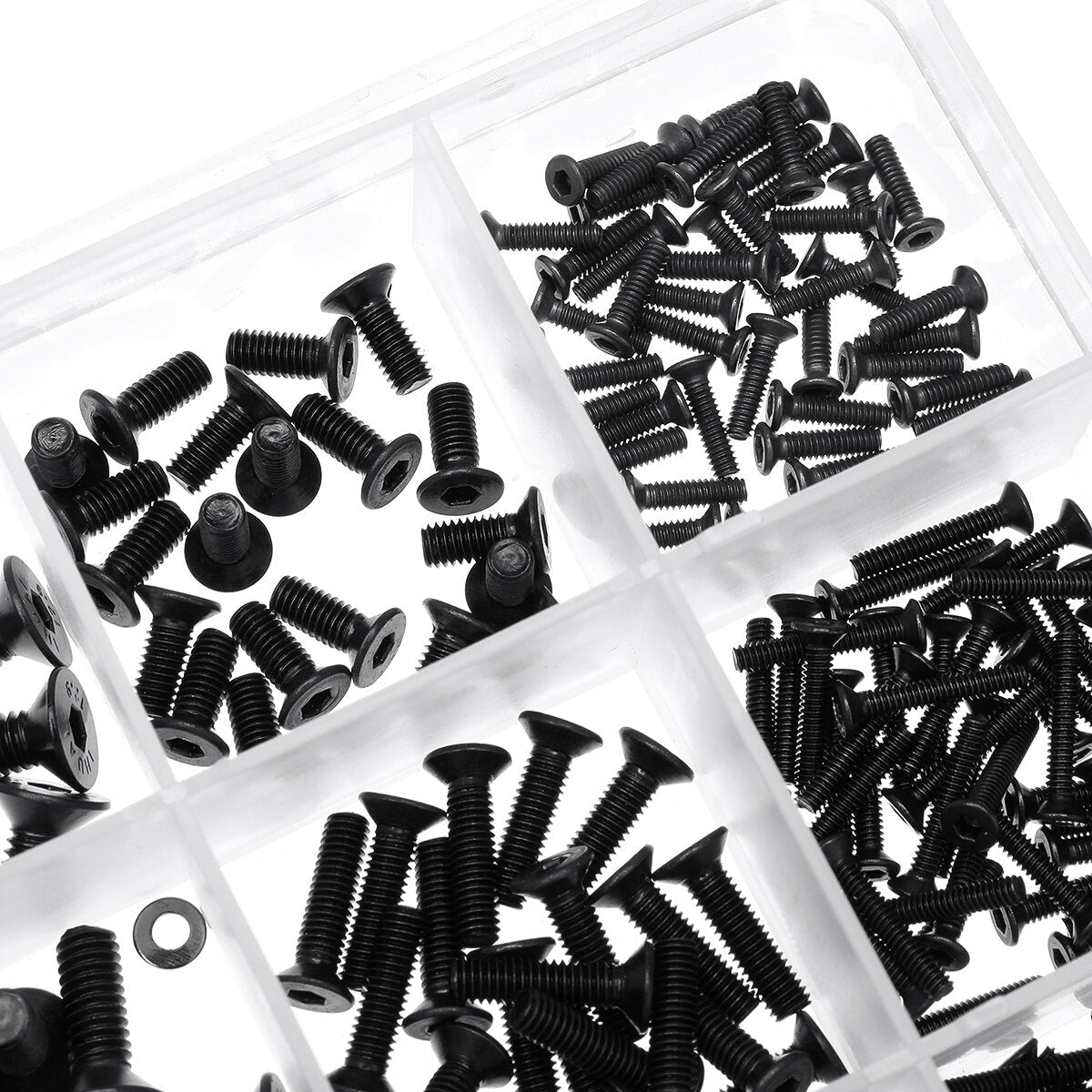 1060Pcs M2 M3 M4 M5 Socket Cap Flat Button Head Bolt Screws Hex Nut Washer Set
