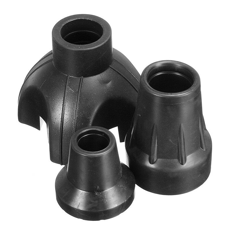 Walking Stick End Tripod Cane Tip Non-Slip Bottom Self Standing Rubber Walk