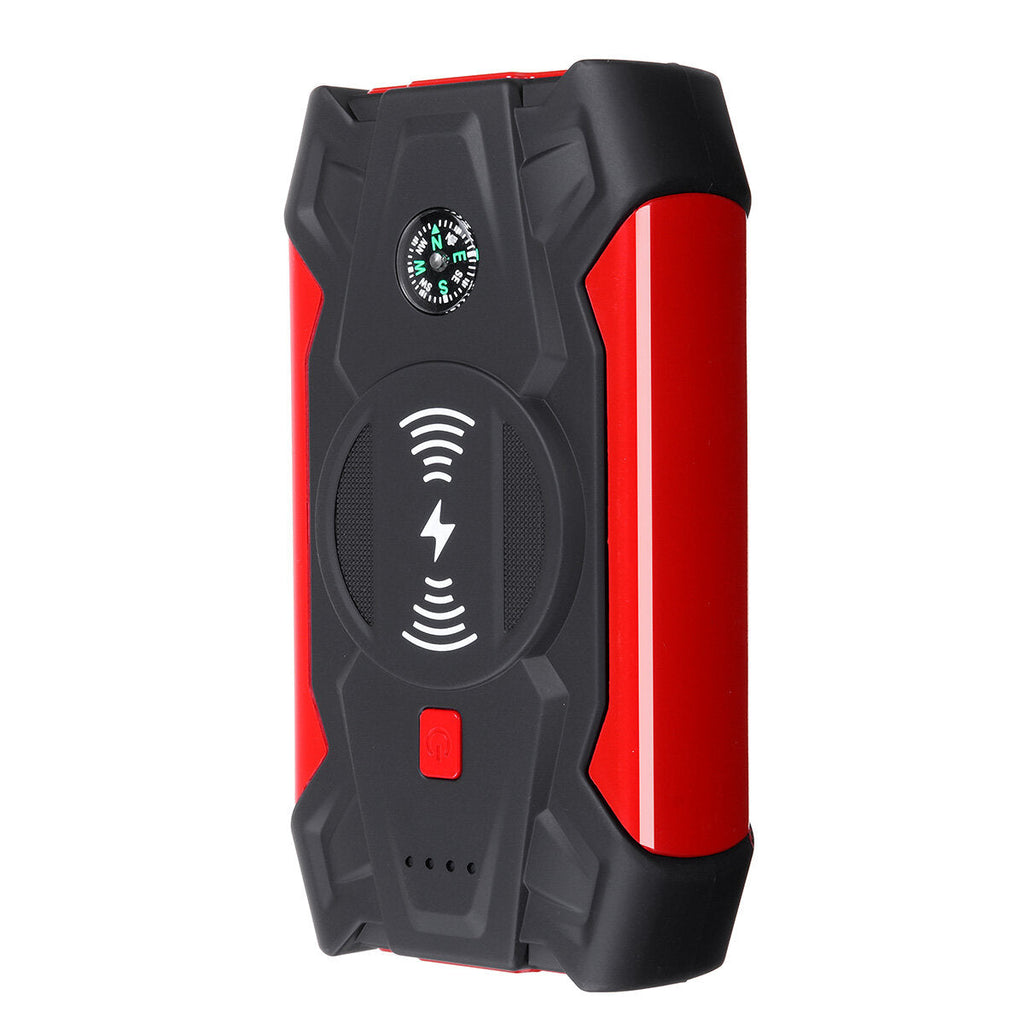 39800mAh 600A Car Jump Starter Startup Power Source Wireless Charger with 2 USB Output LED Flashlight