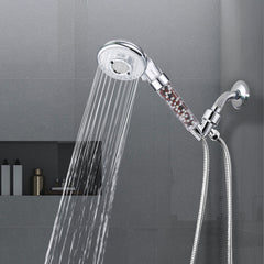 Shower Head Filtration Hand 3 Mode With Limescale Filter And Ion A Pack Of Mineral Ball Substitutes