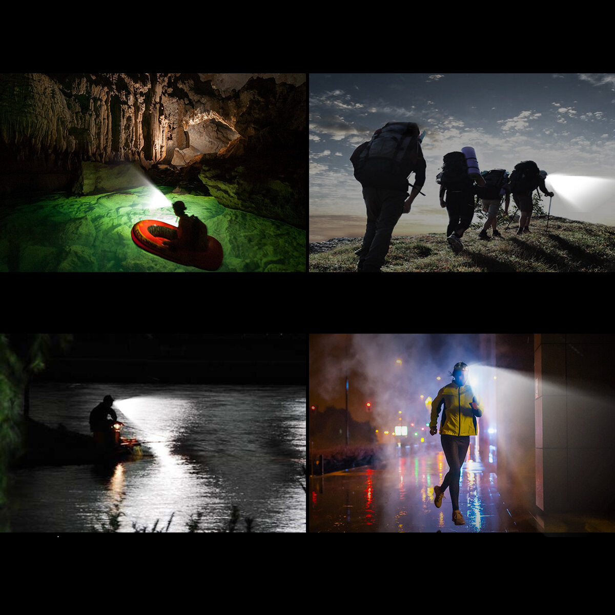 1000LM 5 LED Headlight 5 Modes Adjustable Flashlight IPX6 Waterproof Rechargeable Work Lamp Outdoor Camping Cycling