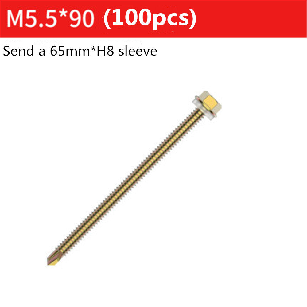 M5.5 External Hexagon Self Drilling Screw Color Zinc Plated Length 19-125mm
