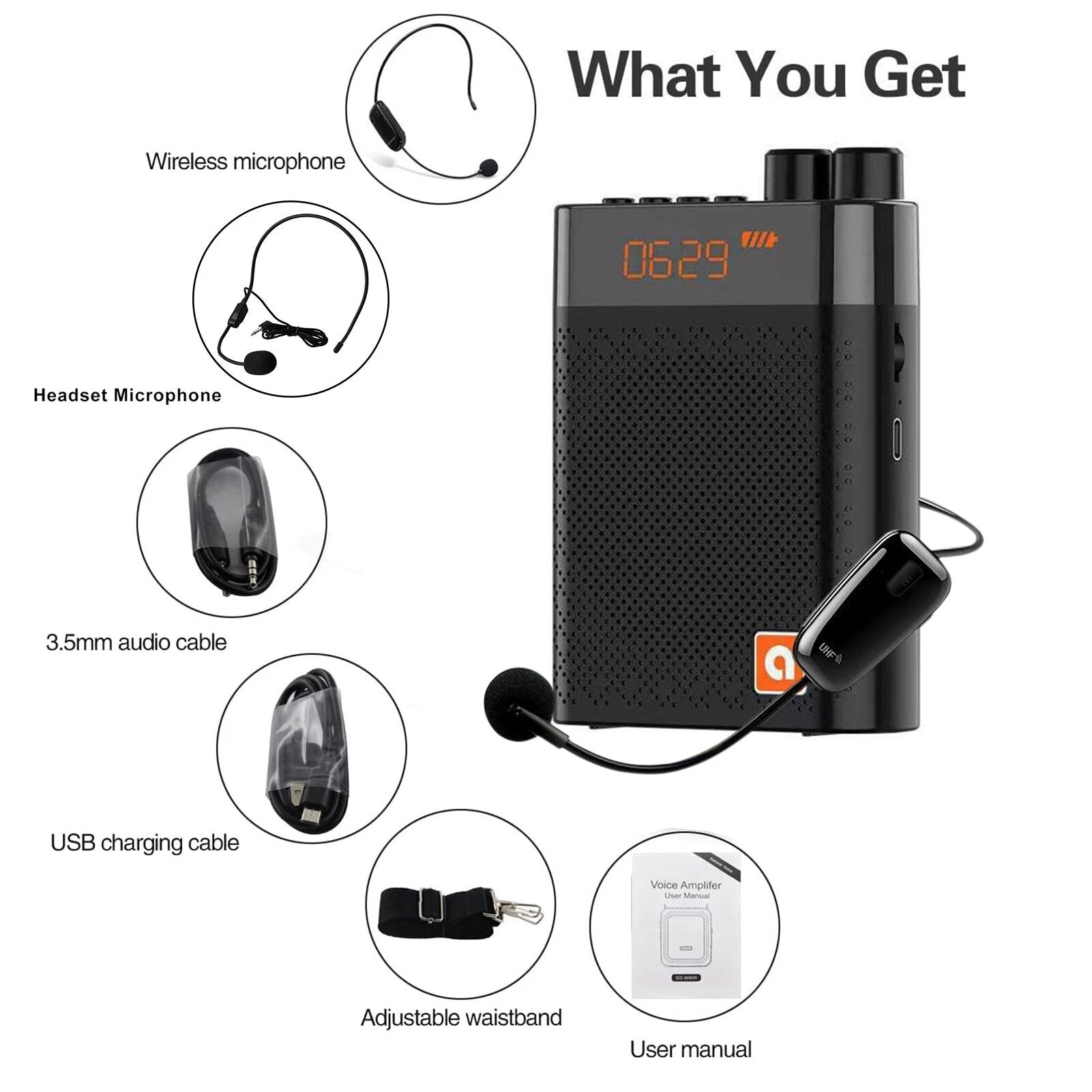 Bluetooth Megaphone Wireless Voice Amplifier Teacher Portable Microphone Loud Speaker for Teaching Tour Guide