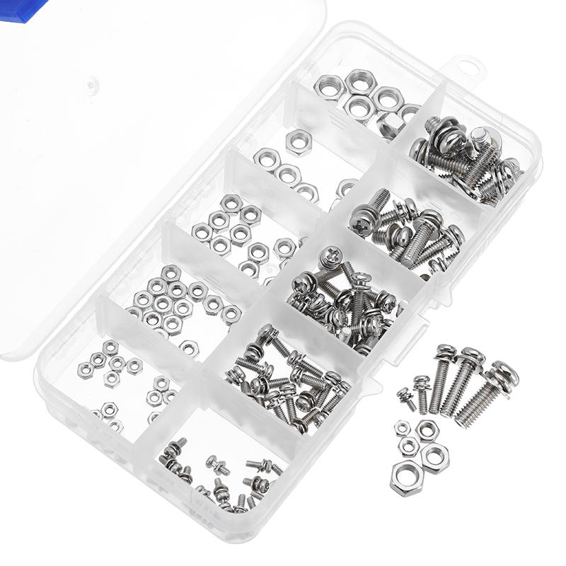 Steel Phillips Pan Head Screws Nuts Assortment Kit M2/M2.5/M3/M4/M5 160Pcs