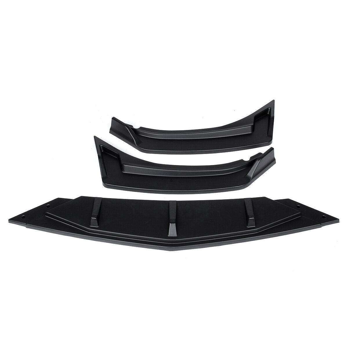 3Pcs Matte Black Car Front Bumper Splitter Lip Diffuser Body Kit Spoiler Guard Protection