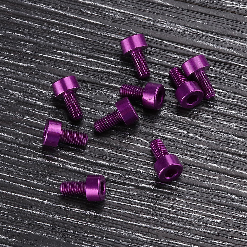 10Pcs M36mm Hex Socket Screw M3 Cap Head Bolt 7075 Aluminum Alloy Multicolor