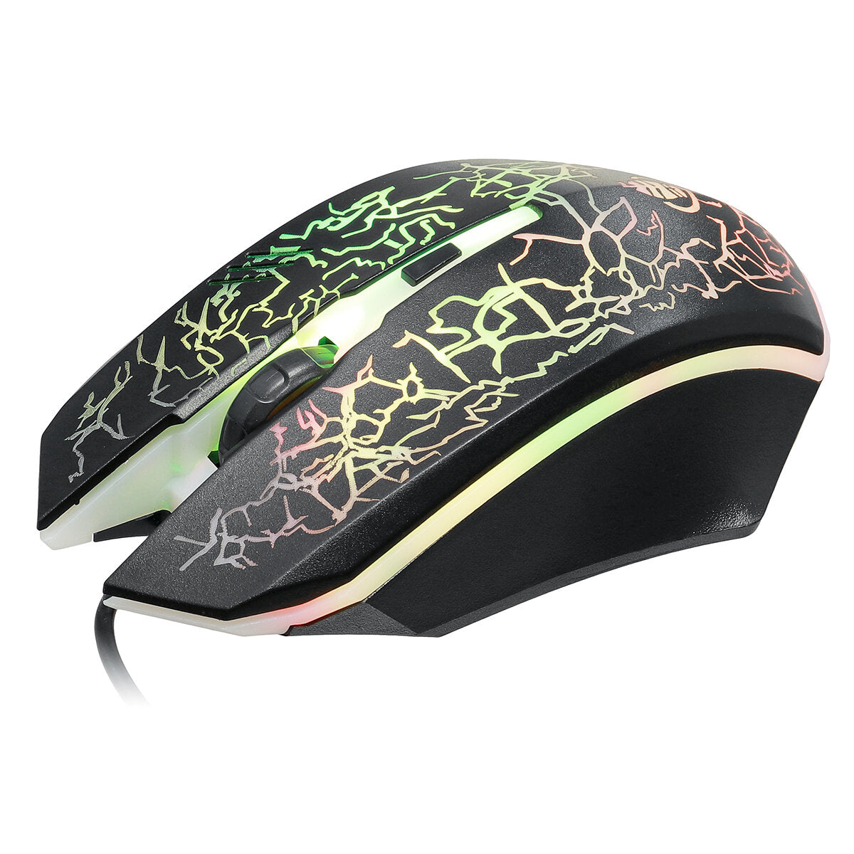 4-in-1 Keyboard Mouse Headset Mouse Pad Set USB Wired 104 Keys Cracked Keyboard Mouse Over-Ear Headset Mouse Pad Combo Set