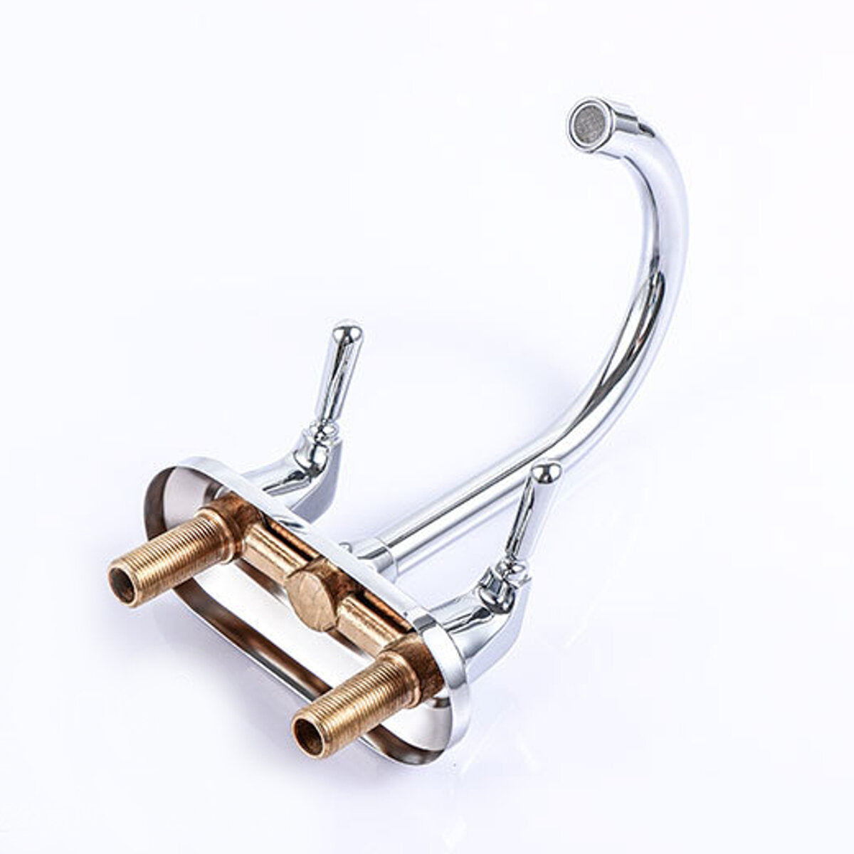 Steel Kitchen Fixed Mixer Tap 2 Handle Hot Cold Sink Sprayer