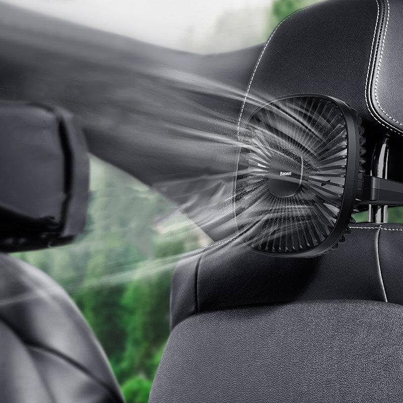 Portable USB Desktop Fan Natural Wind Magnetic Rear Seat Fan Dual Wind Speed 1000mAh Battery Capacity