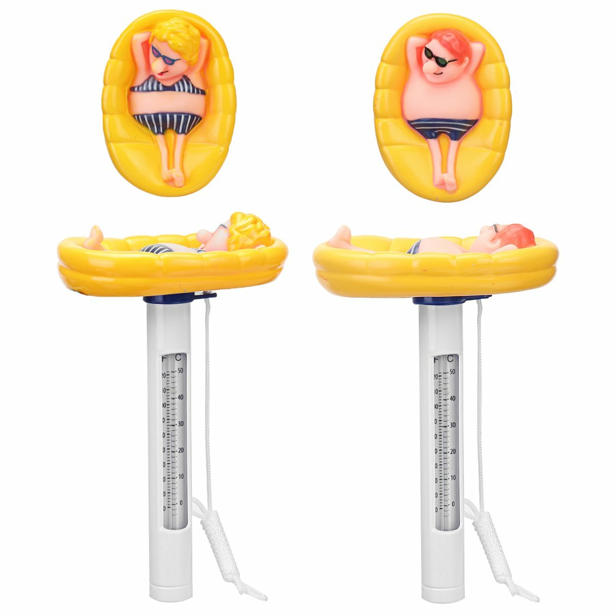 Cartoon Shatter Resistant Floating Pool Thermometer With String For Swimming Pools Spas Hot Tubs Water Temperature Tester Tool