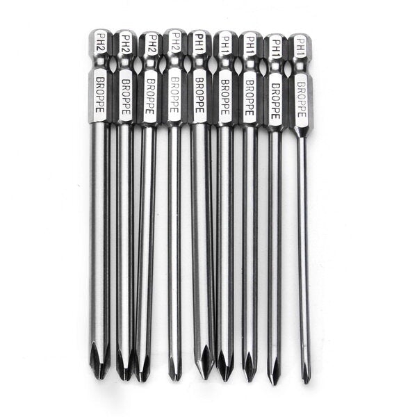 9pcs 100mm Magnetic Long Hex Cross Head Screwdriver Bits