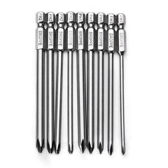 9pcs 100mm Magnetic Long Hex Cross Head Screwdriver Bits
