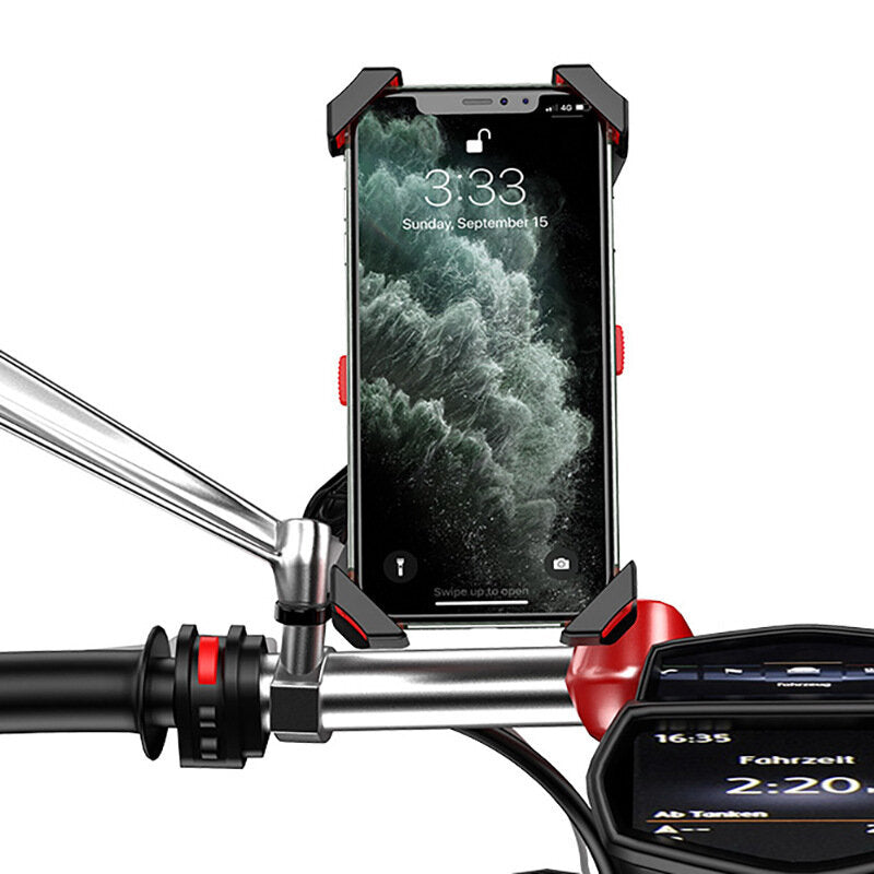 4.7-6.5inch Adjustable Bike Phone Holder Shock Absorption GPS Phone Clip Stand Handlebar Stretch Mount Bracket Cycling Bicycle Motorcycle