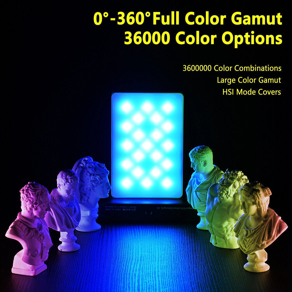 Video Light LED Camera Fill Light Full Color 2900mAh Dimmable 3200K-6200K Support APP Control Photography Studio Ambient Lamp