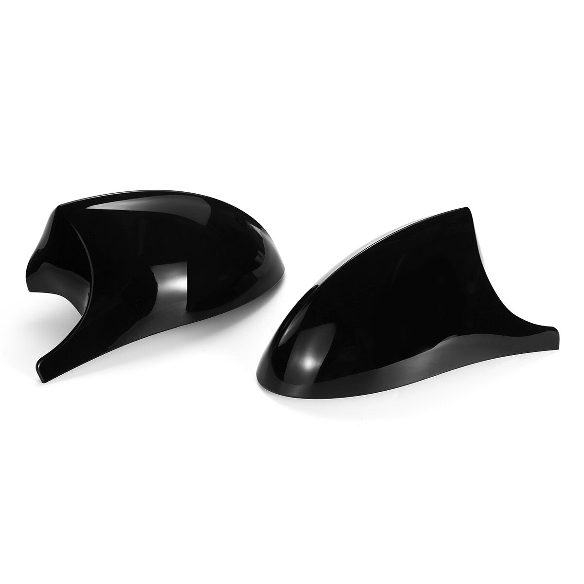 Car Rear View Mirror Cap Cover Replacement Glossy Black Left & Right