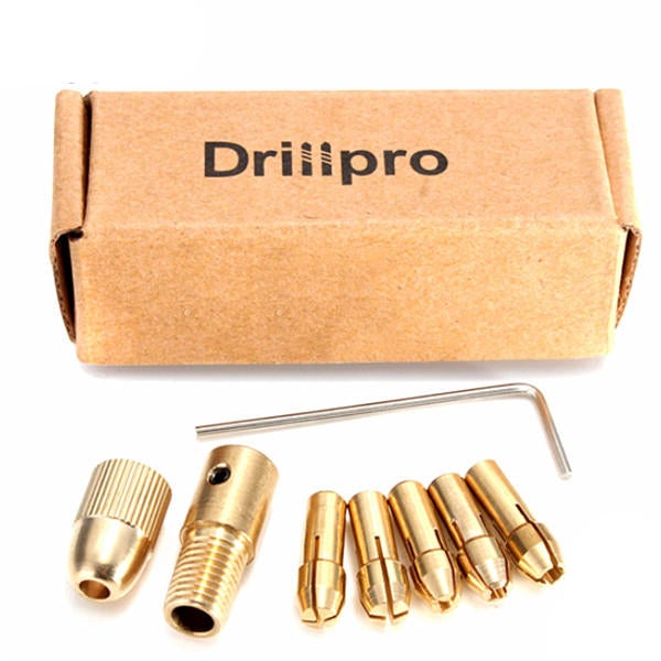 8pcs 0.5-3mm Small Electric Drill Bit Collet Micro Twist Drill Chuck Set with Allen wrench