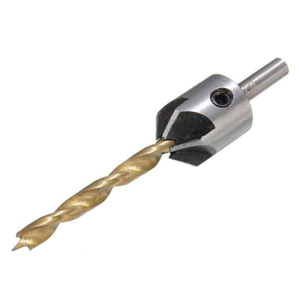 7pcs 3-10mm 5 Flute HSS Countersink Drill Bit Set Carpentry Reamer Wood Working Chamfer Endmilling