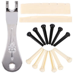 Guitar Parts 1PC Guitar Saddle/Guitar Nut/Pin Puller 12 PCS Bridge Pins