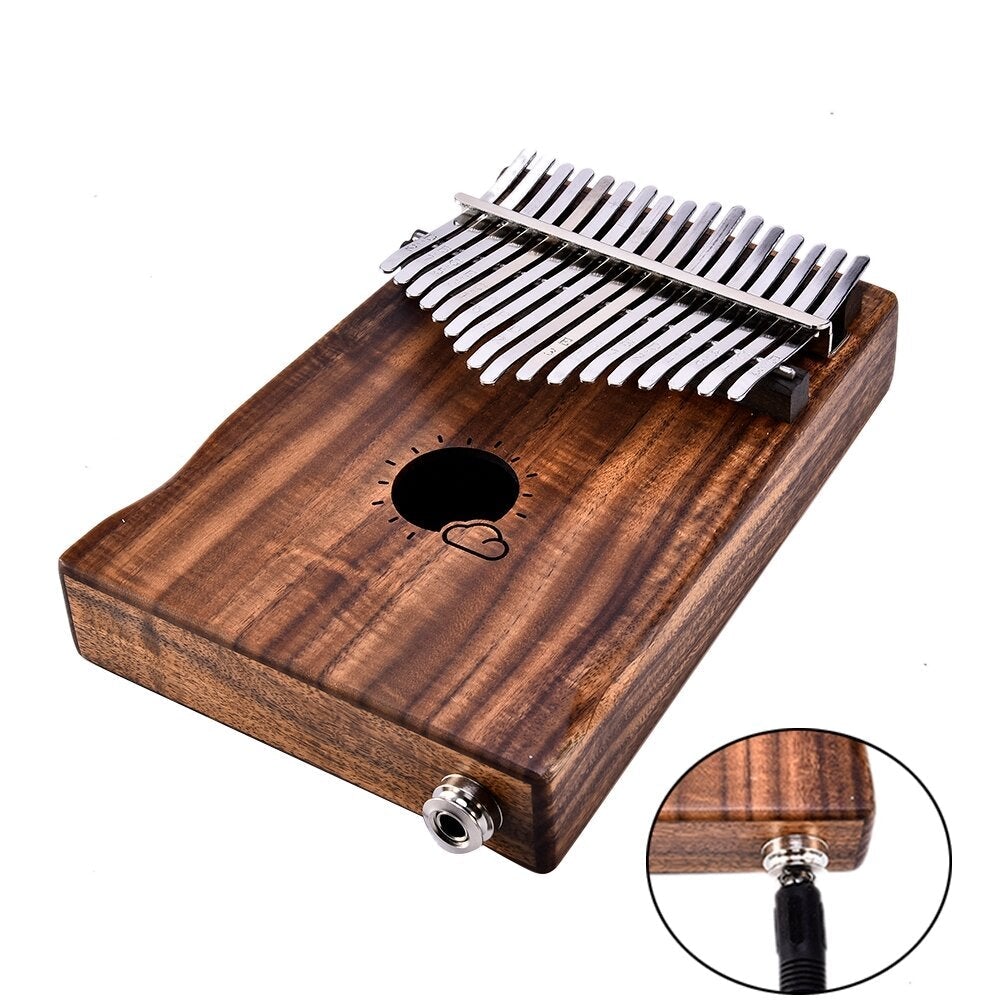 EQ Acacia Muspor17 Key Electric Box Thumb Piano Kalimba EVA Bag + Audio Cable Raw Wood Color