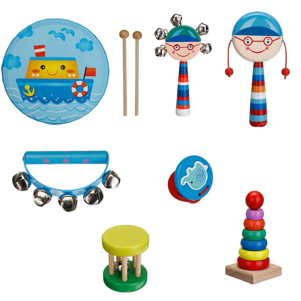 7/13 Pcs Colorful Musical Percussion Safe Non-toxic Instruments Kit Early Educational Toy for Kids Gift