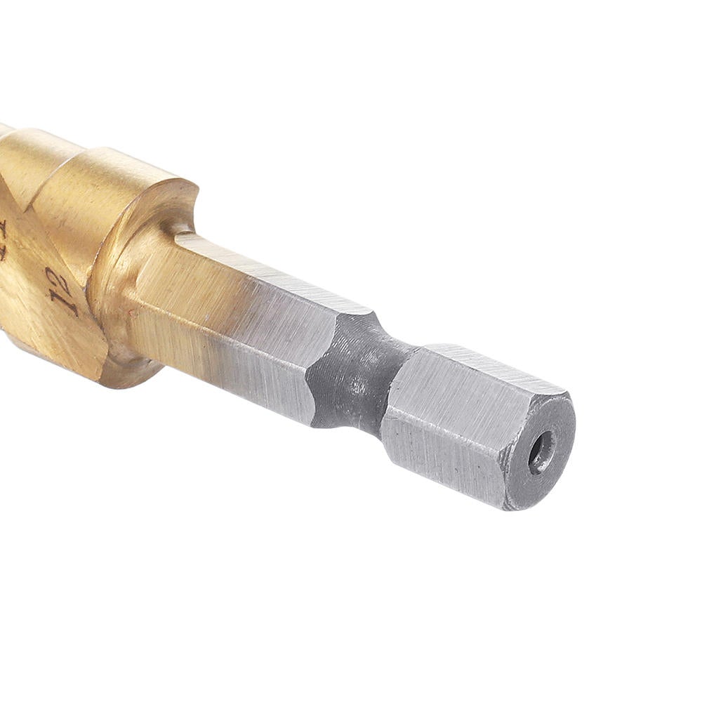 HSS 4-12mm Spiral Grooved Step Drill Bit Titanium Coated Step Cone Drill Bit
