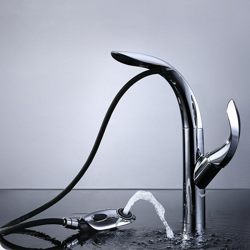 Zinc Alloy Kitchen Sink Pull Out Faucet Single Handle Double Water Modes Cold And Hot Mixer Tap cUPC NSF Certified