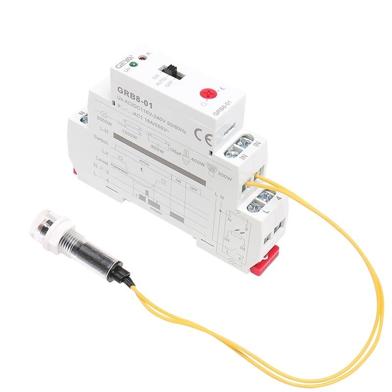Din Rail Twilight Switch Auto ON OFF Photoelectric Timer Light Sensor Relay,AC110V-240V