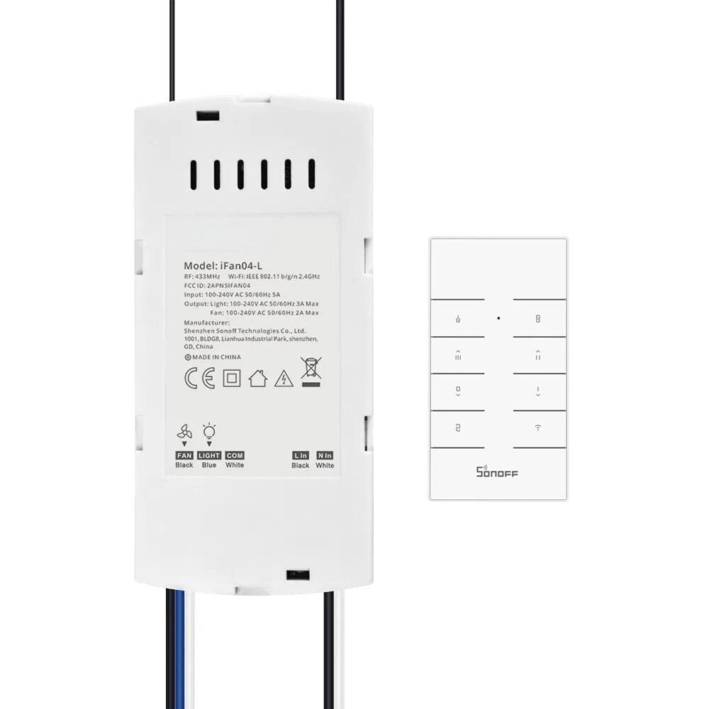 WiFi Ceiling Fan And Light Controller 100-120V eWeLink APP/ 433MHz RF Remote Control Smart Home Works Alexa