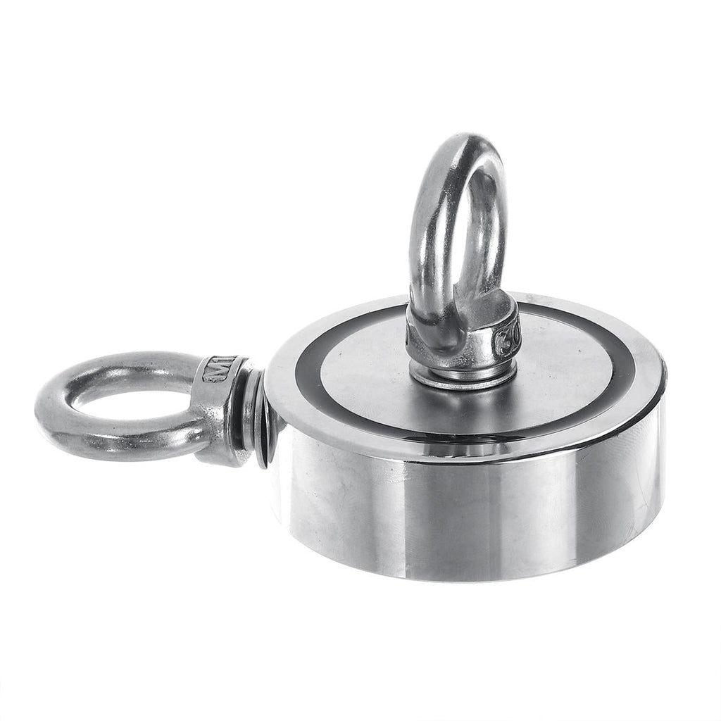 120KG Double Side Neodymium Recovery Magnet Hook Lifting Fishing Hunting Salvage Magnet