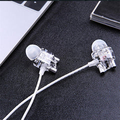 Dual Dynamic Driver Graphene Earphone 3.5mm Wired Control In-ear Heavy Bass Stereo Earbuds Headphone with Mic