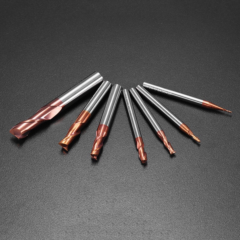 1-8mm 2 Flutes Tungsten Carbide End Mill Cutter HRC55 AlTiN Coating CNC End Mill Tool