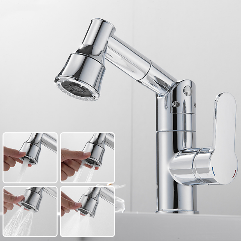 Bathroom Pull-Out Basin Faucet Spring Pull Out Sprayer Hot and Cold Water Mixer Tap