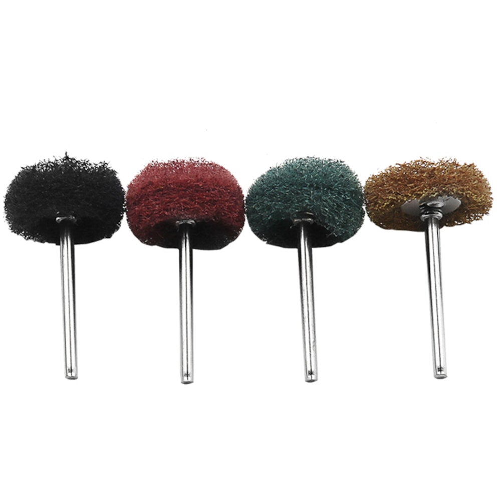 60Pcs Mini Brush Scouring Pad Abrasive Wheel Nylon Fiber Grinding Sanding Head Buffing Polishing Wheel