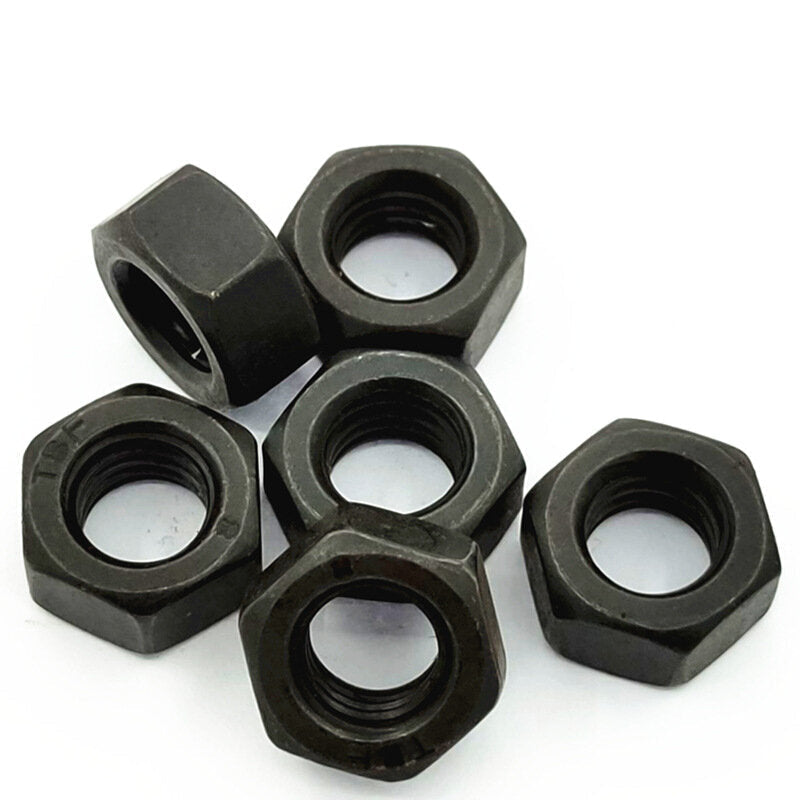 140Pcs Black Carbon Steel Nuts Hex Nut Washer Hexagonal Nuts M2-M10