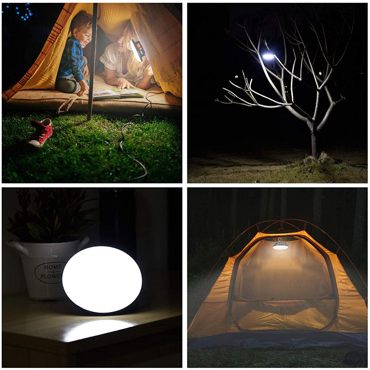 Camping Light Large Capacity Battery LED Tent Light USB Rechargeable Lantern Portable Emergency Night Market Light