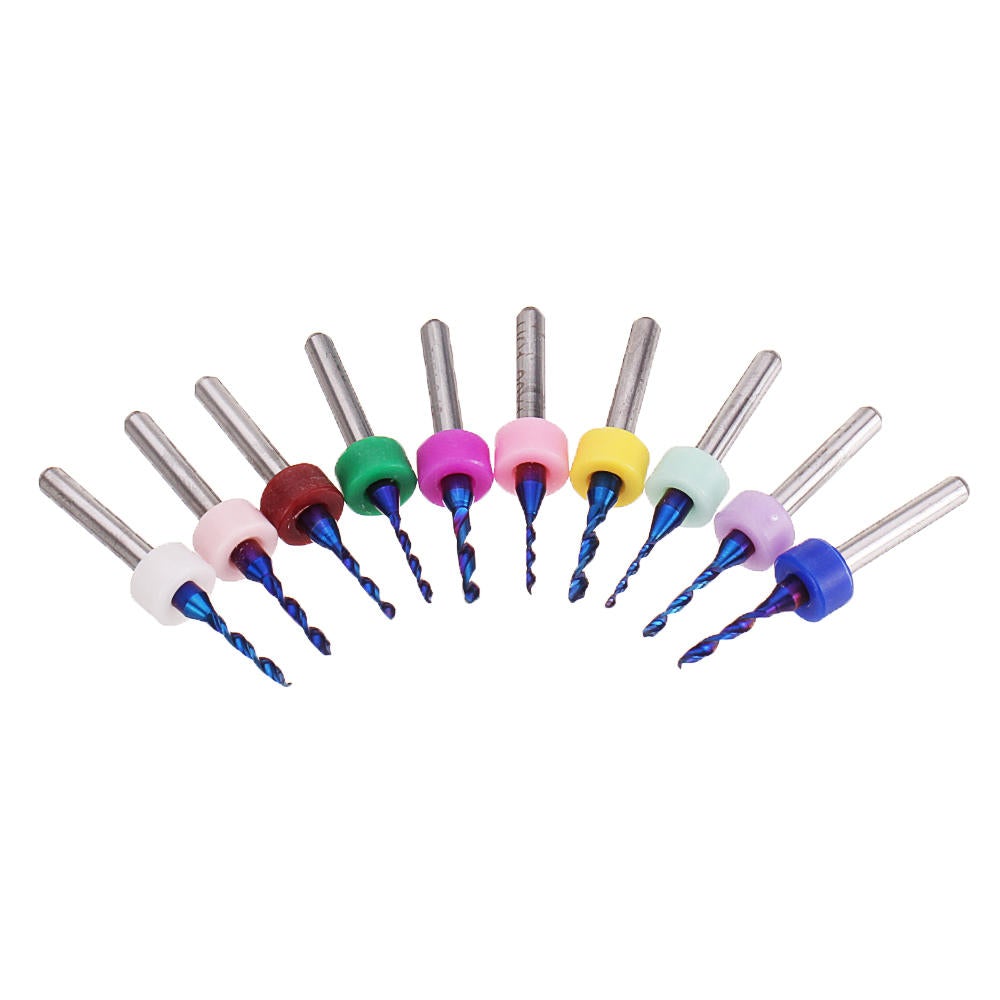 10pcs Upgrade 0.1-2mm Blue NACO Coating PCBCNC Drill Bit for Circuit Boards PCB Drill Bit
