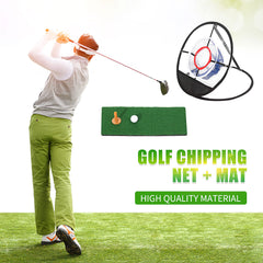 Golf Chipping Net Folding Mini Golf Training Net Swing Pitching Net Outdoor Sport with Golf Mat