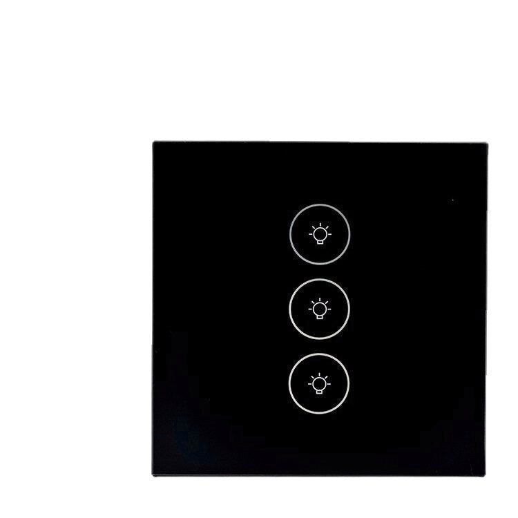 Smart Touch Switch 86 Type Smart EU Standard 3Gang Switch Work with Alexa Google Home WF-WS03 AC100-240V